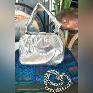 Free People Shimmering Silver Bag